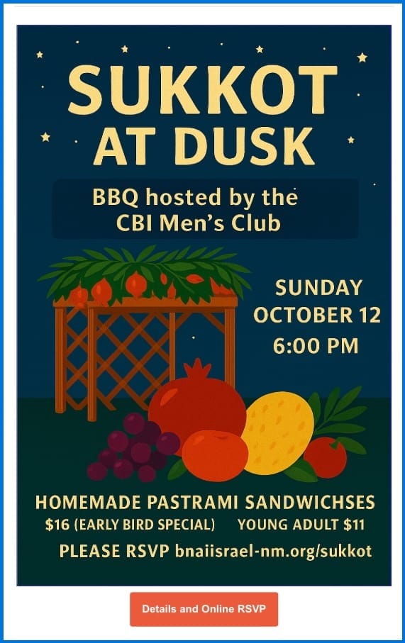 High Holidays 5786 L'Shanah Tovah ~ New Mexico Jewish Journal Holiday Newsletter with Events listings