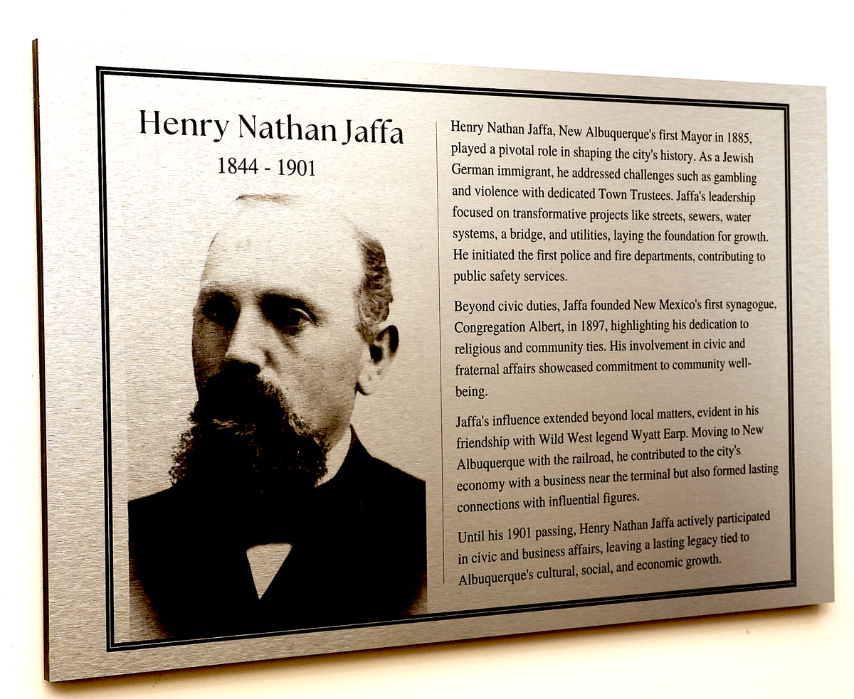 Henry Nathan Jaffa, Albuquerque's first mayor, honored with plaque at City Hall during Jewish Heritage Month