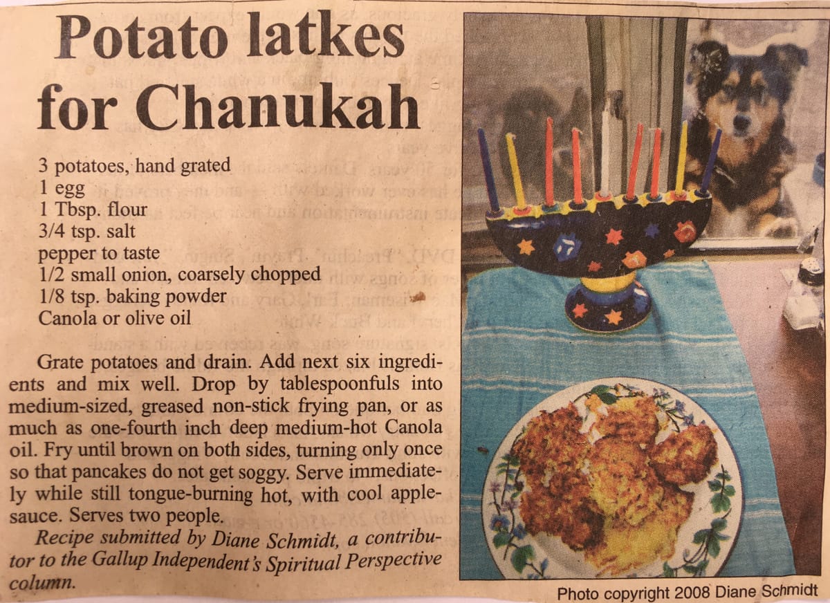Potato Latkes and Blintzes Recipes for Chanukah