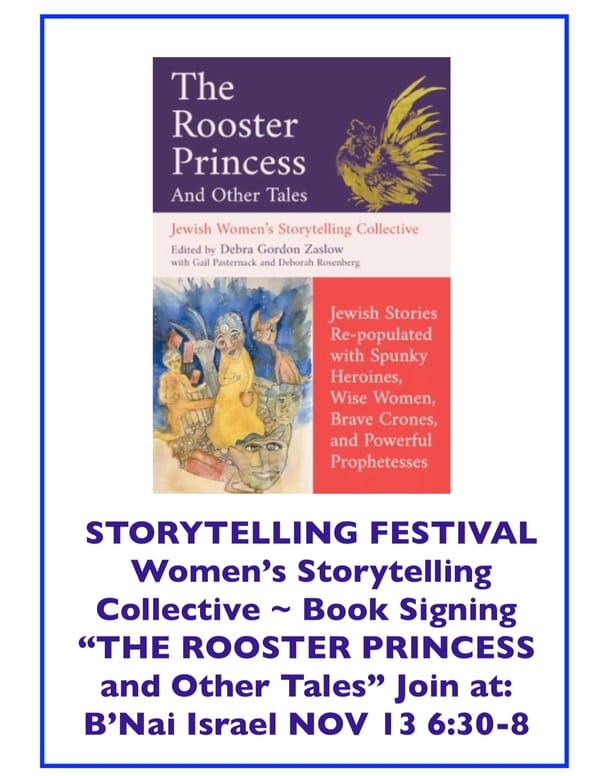 The Rooster Princess and Other Tales by Jewish Women's Storytelling Collective Edited Debra Gordon Zaslow
