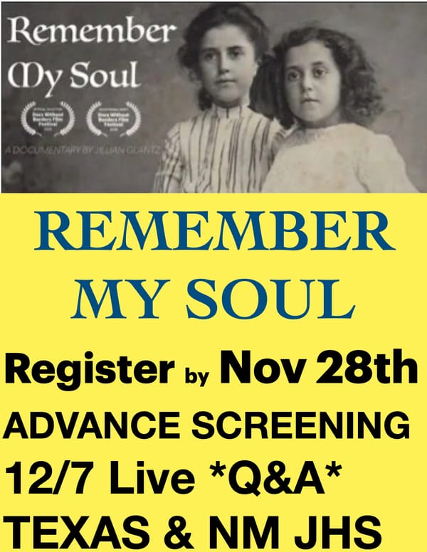 REMEMBER MY SOUL Register by Nov. 28th for advance screening Dec. 1-6 and Dec. 7th Q&A online